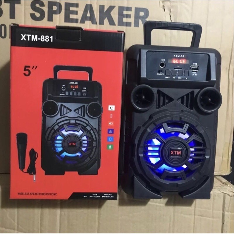 Speaker Bluetooth Xtm-881 Free Mic Speaker 5" inch