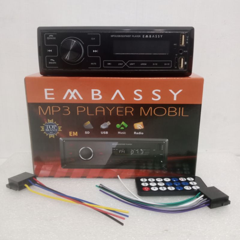 tape singledin embassy MP3 player mobil