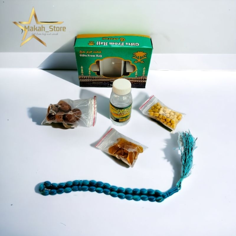 

paket 1 dus kotak + tasbih kayu / fiber oleh-oleh haji dan umroh