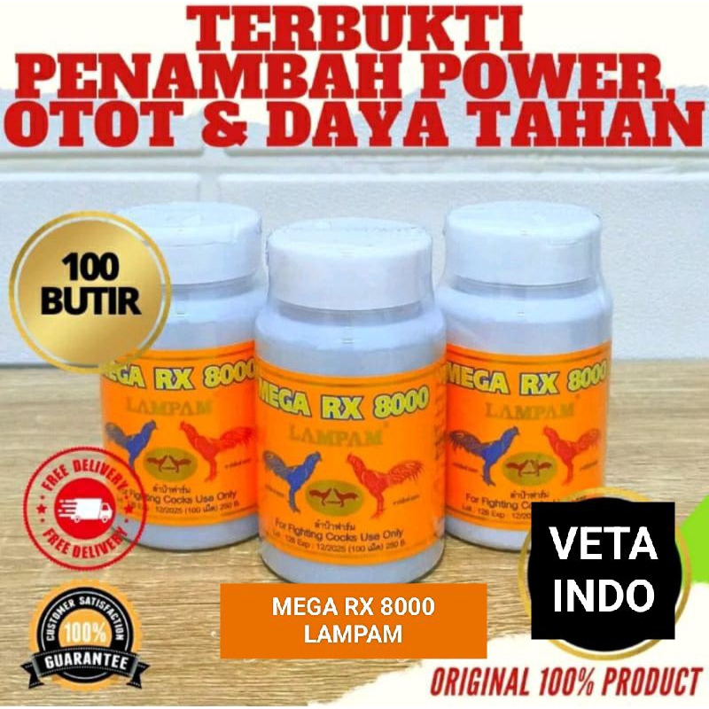 SUPLEMEN AYAM LAMPAM MEGA RX 8000 POWER OTOT MAXIMAL MEGA RX 8000
