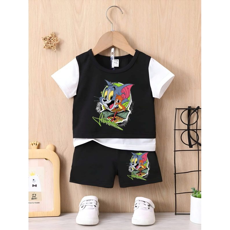 SETELAN SWITER ANAK MOTIP ROMPI TOM AND JERRY  SET JOGER PAKAIAN ANAK LAKI LAKI PEREMPUAN 0 BULAN SAMPAI 6 TAHUN