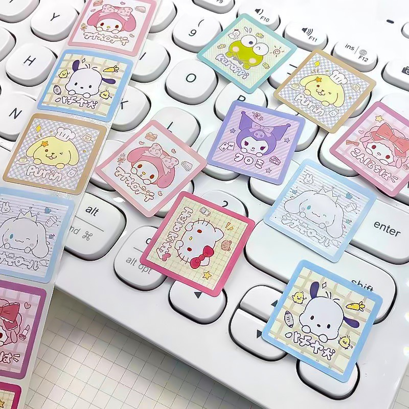 

200pcs Sanrio Sticker Lucu Kuromi Cinnamoroll sealing label