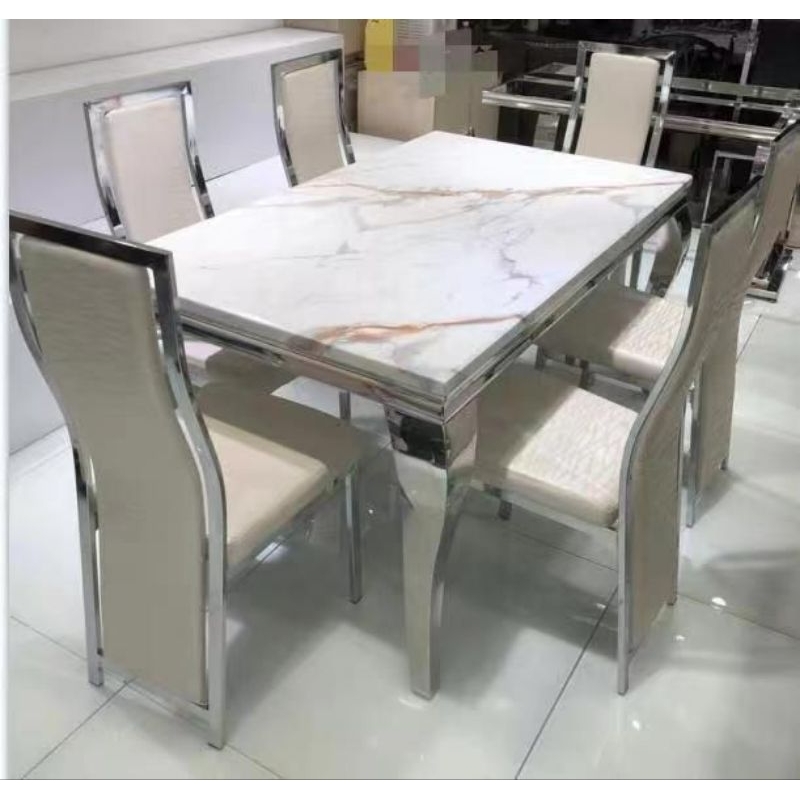 meja makan import marmer 6kursi