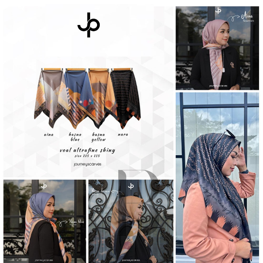 TERLARIS ORIGINAL Jilbab Segi Empat, Kerudung Hijab Journey Nara Elisa Ghina Neyya Hasna Aleen Kia B