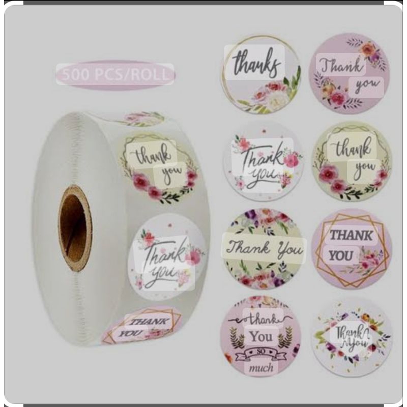 

Stiker thank you/stiker roll/Stiker bulat/stiker kecil/Stiker segel