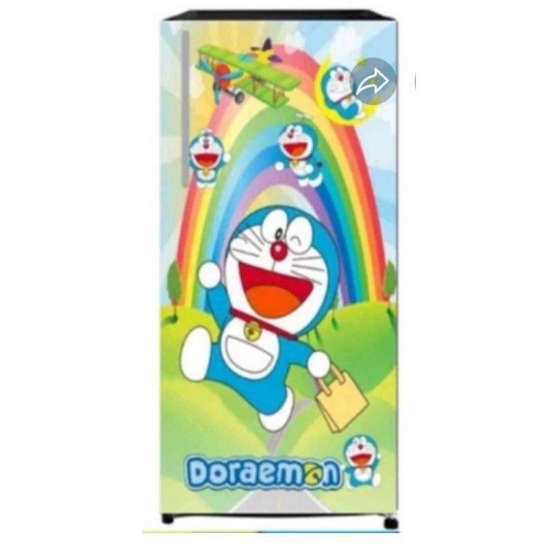 Stiker kulkas 1 pintu motif doraemon