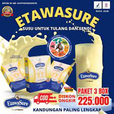 

Paket 3 Box - Etawasure Susu Kambing Etawa Untuk Terapi Efektif untuk Mengurangi Nyeri Sendi dan Asam Urat | Etawasure 250gram