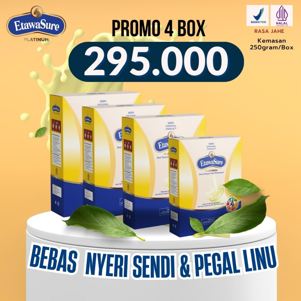 

[Paket 4 Box] Susu Etawasure Untuk Therapi Asam Urat dan Nyeri Sendi, Efektif Atasi Pegal linu, Syaraf Kejepit, Rematik