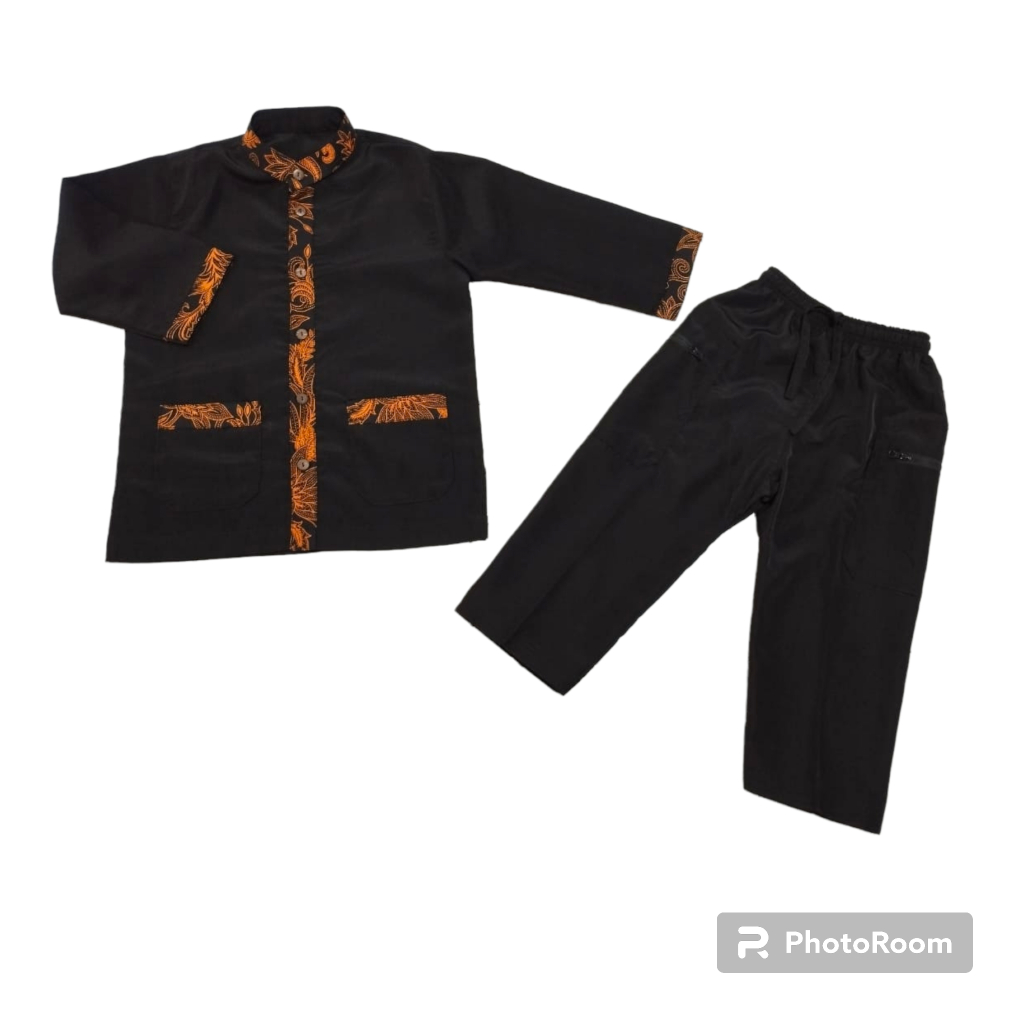 Setelan Pangsi Anak/Baju Pangsi/Baju silat/Baju Adat Sunda Anak polos dan kombinasi Batik Tangan Pan