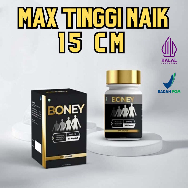 Boney Herbal Peninggi Badan BPOM | Kapsul Peninggi Badan Herbal Alami | Pengganti Susu Kalsium | Pen