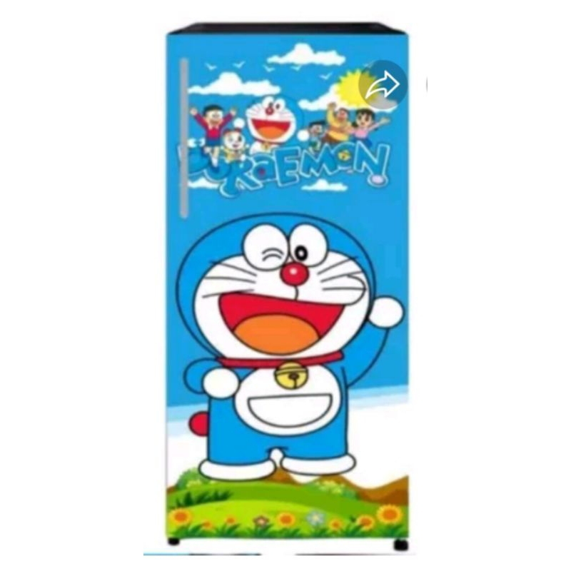 Stiker kulkas 1 pintu motif doraemon