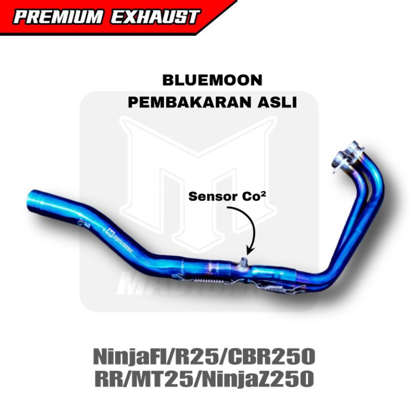 Header Leher knalpot 250CC R25/NINJAFI/CBR250RR/MT25/DLL 2 silinder Bluemoon series original mavioni