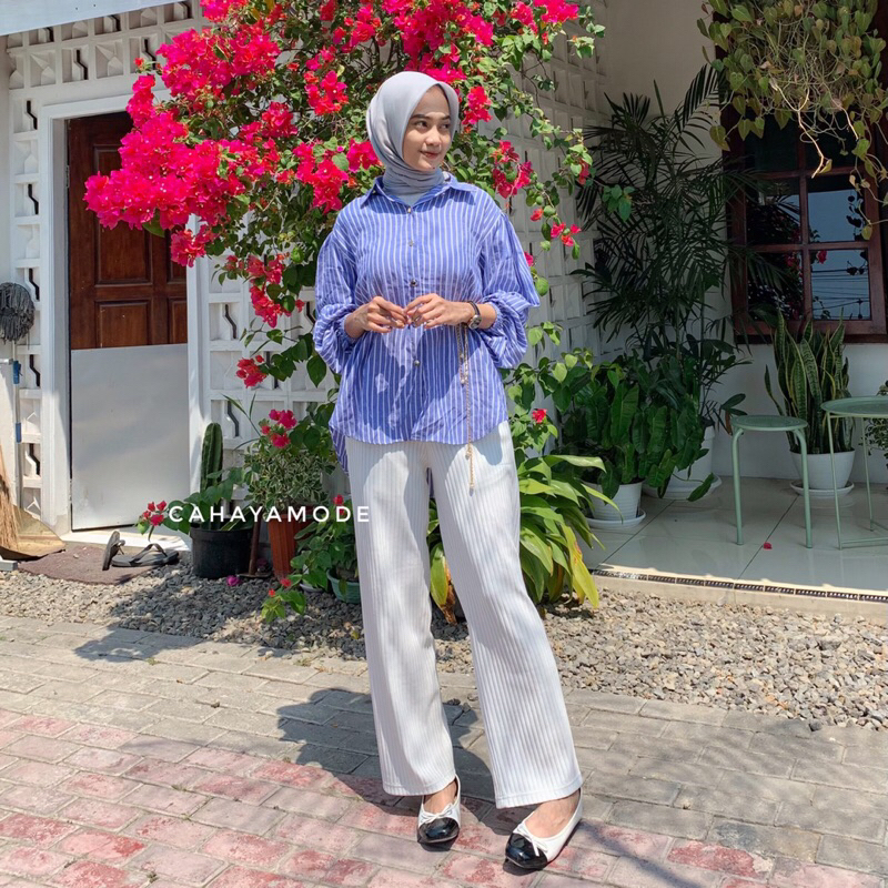 ZARA STRIPE SHIRT BY CAHAYAMODE || KEMEJA KATUN STRIPE OVERSIZE