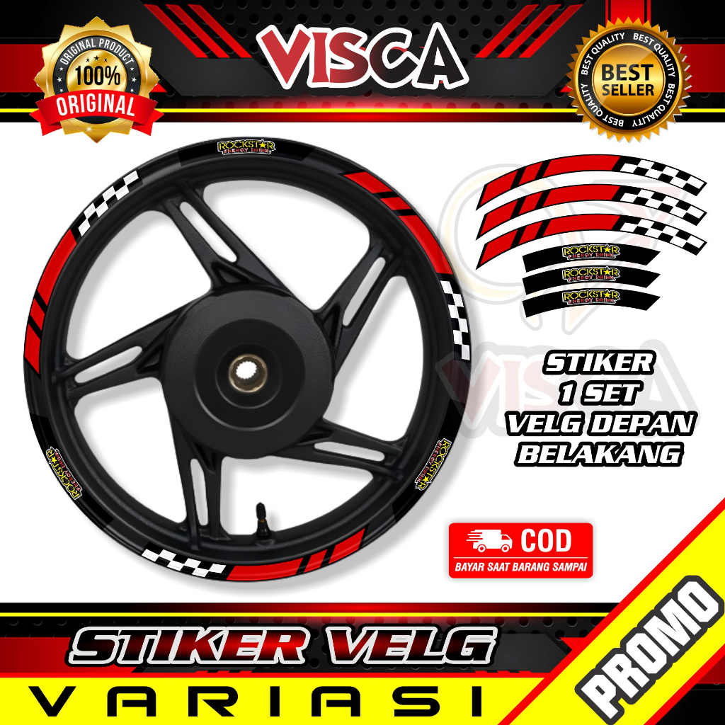 Stiker Velg - List Velg Motor - Stiker Velg Ring 14 - Sticker Velk ROCKSTAR