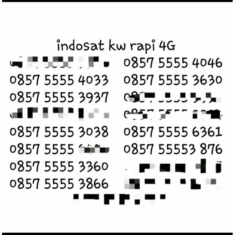 Nomor cantik indosat 4G kwarted 4 rapi