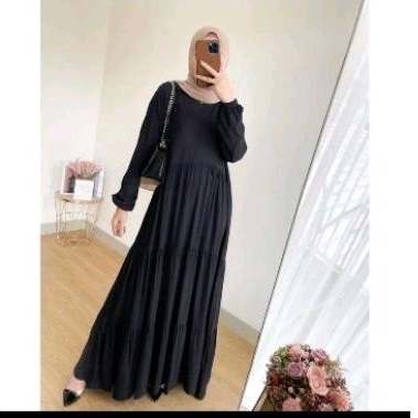 GAMIS / DRESS REMPEL SUSUN / GAMIS POLOS RAYON PREMIUM