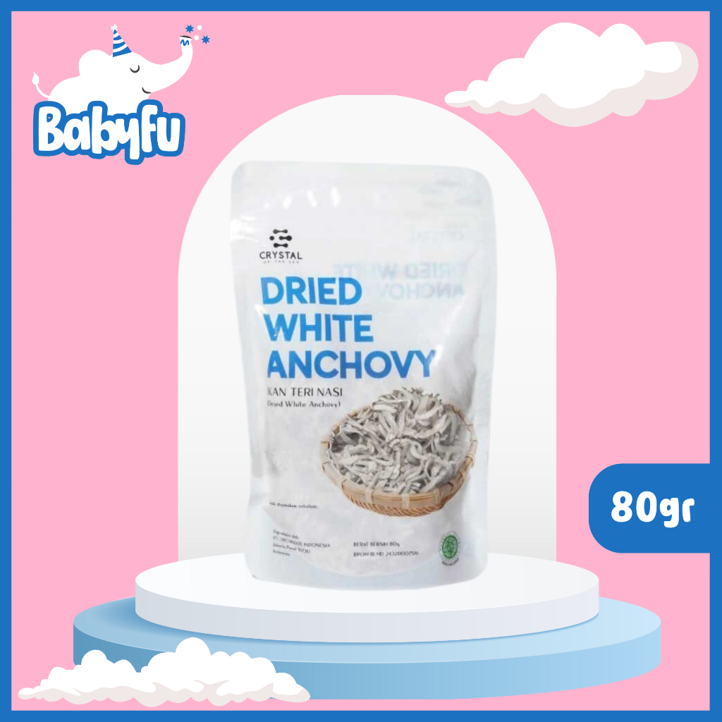 

Crystal of the Sea - Dried White Anchovy 80G Ikan Teri Kering Bebas Formalin & Pengawet (Low Salt)