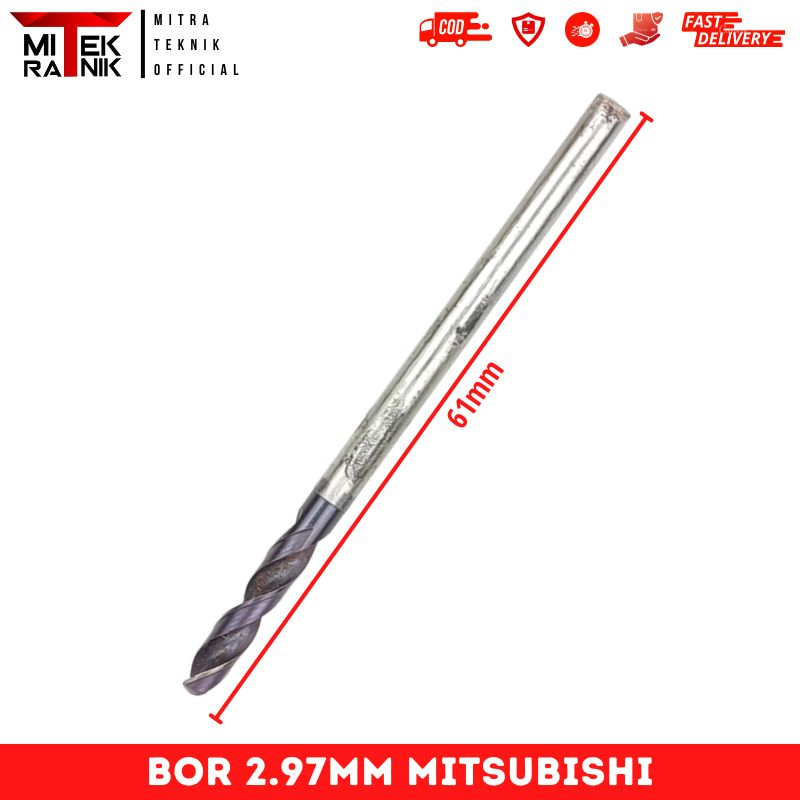 Mata Bor 2.97mm Panjang 61mm Bor Besi Mitsubishi