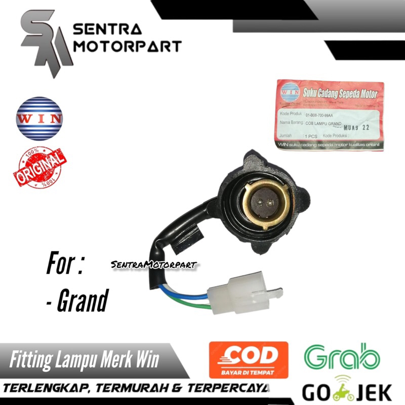 Fiting fitting soket cop lampu depan grand supra win