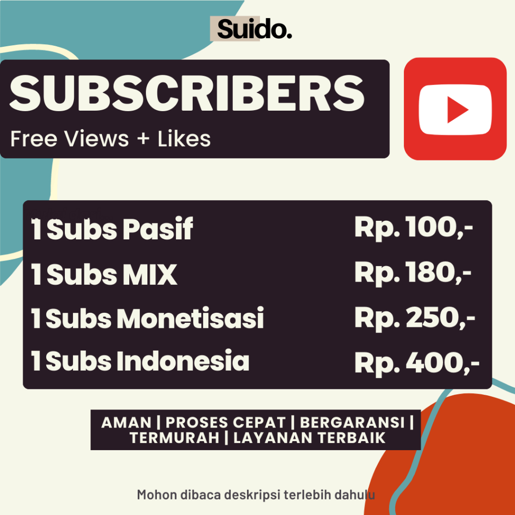[Terbaik] Subscriber Youtube - Jasa Tambah Subscribers  YT Permanen Termurah Bergaransi by Suido Med
