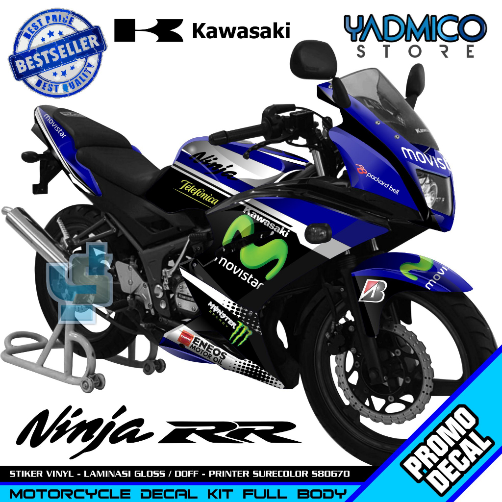 Decal Ninja RR 150 Full Body - Stiker Motor Ninja RR Full Body - Dekal Kawasaki Ninja RR 150 Full Bo