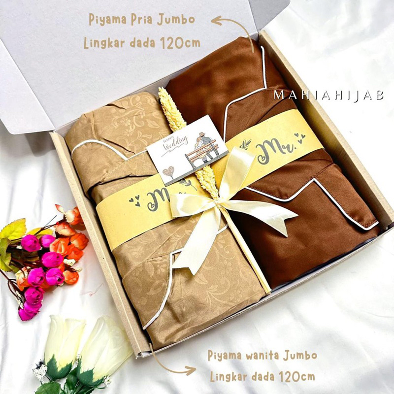Kado Pernikahan Piyama JUMBO / Gift Set Box Piyama Couple Pasangan / Kado Souvenir