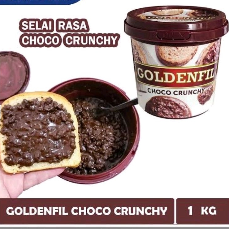 

GOLDENFIL Chocolate Crunchy sangat cocok untuk olesan roti dan lapisan cake berat 1kg