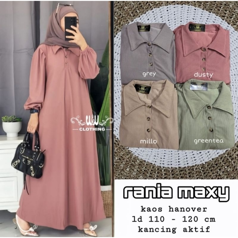 Baju Gamis Wanita Maxy Maxi Dress Dres Rania Dress Polos Jumbo Busui