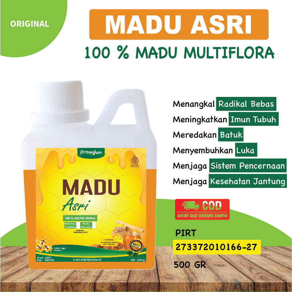 

[GARANSI + COD] Madu Asri Multiflora 500 gram