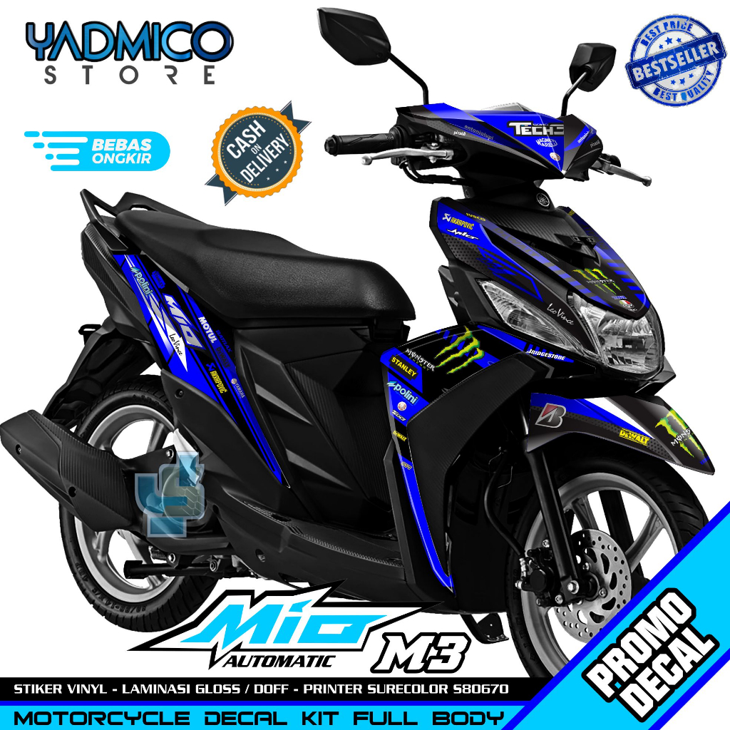 Decal Mio M3 Full Body - Stiker Motor Mio M3 Full Body - Striping Hologram Mio M3 Full Body - Stripi