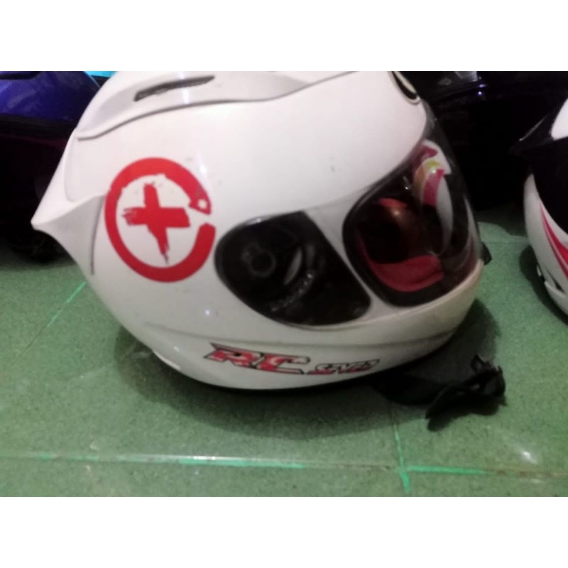 Helm kyt rc 7 white solid second original