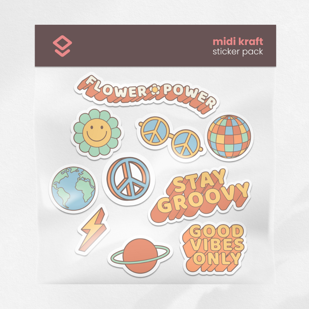 

Stiker Groovy Good Vibes Retro Aesthetic Vinyl Anti Air