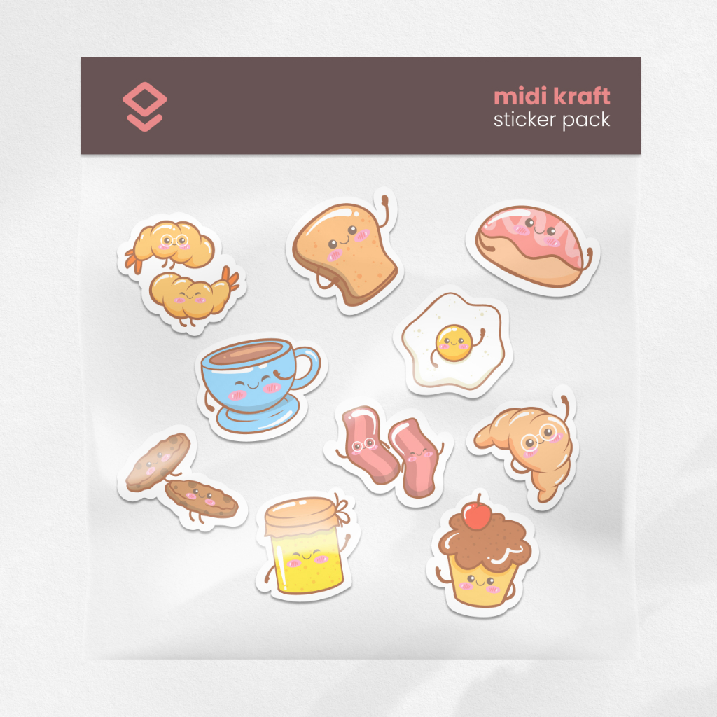 

Stiker Kartun Makanan Cute Food Vinyl Anti Air