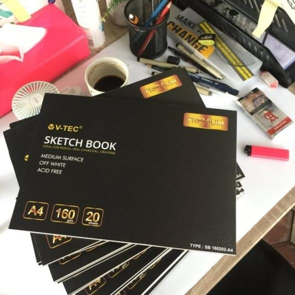 

V-TEC Sketch Book A3/A4/A5 Medium Surface 160GSM Premium