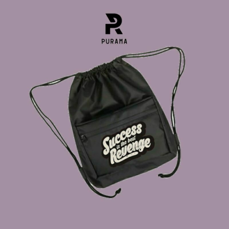 PURAMA - Tas Serut / String Bag Waterproof Tas Olahraga Pria Wanita Tas Sekolah Tas Serut Unisex Kai