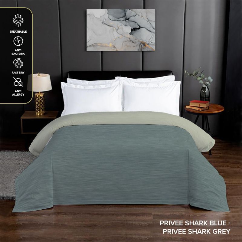 King Rabbit Reserve Bed Cover Motif PRIVEE SHARK BLUE -  PRIVEE SHARK GREY