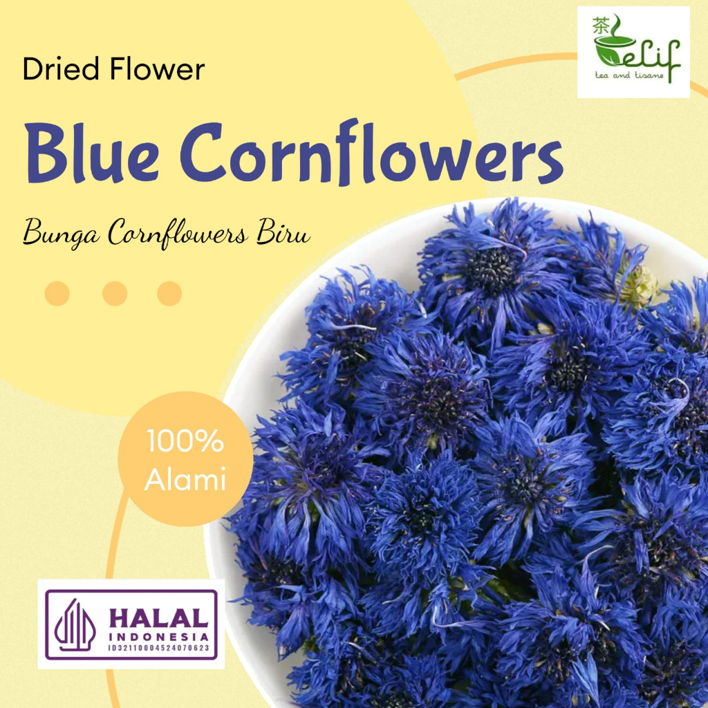 

ELIF TEA Medium Size Blue Cornflower Tea : Himalaya Blue Cornflower Flower Tea
