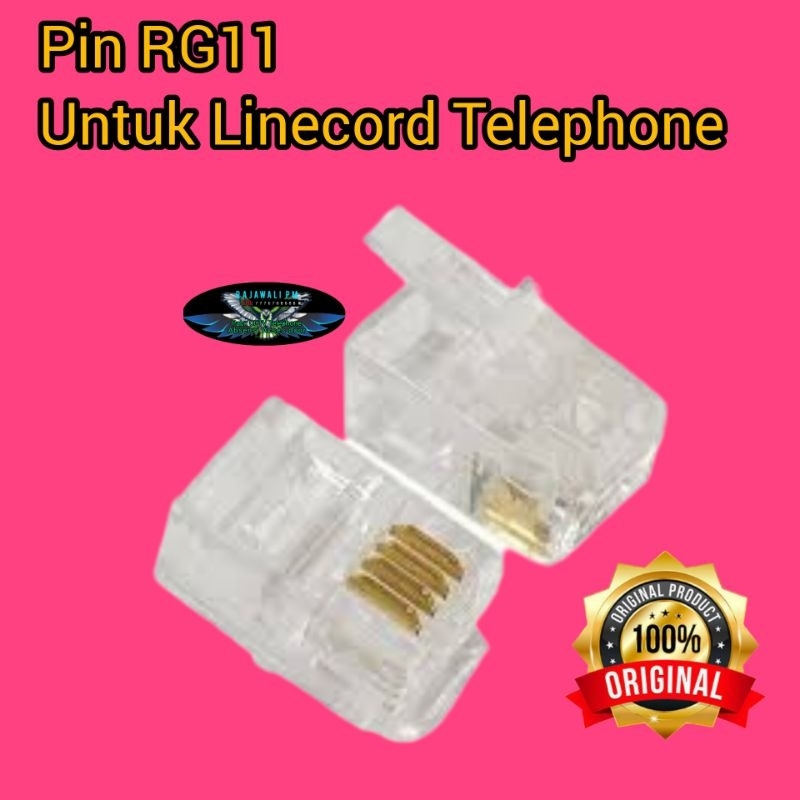 Pin Konektor Telepon RJ11 untuk Kabel Line Cord telp isi 50