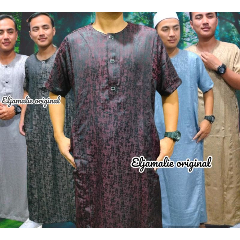 jubah Gamis Pria  motif jaguar Gamis jubah muslim pria