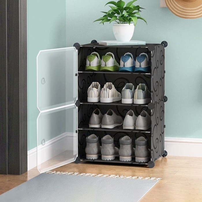 Rak Sepatu Susun / Tempat Penyimpanan Sepatu / Kotak Sepatu Anti Debu / Rak Sepatu Tertutup / Rak Se