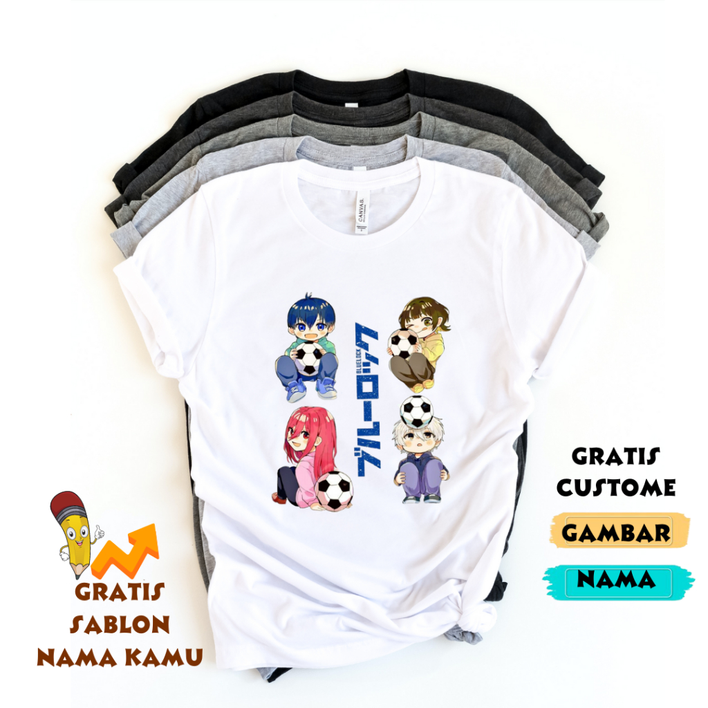 Kaos Anak Anime Blue Lock  / Baju Kaos Anak Anime Blue Lock / customeku