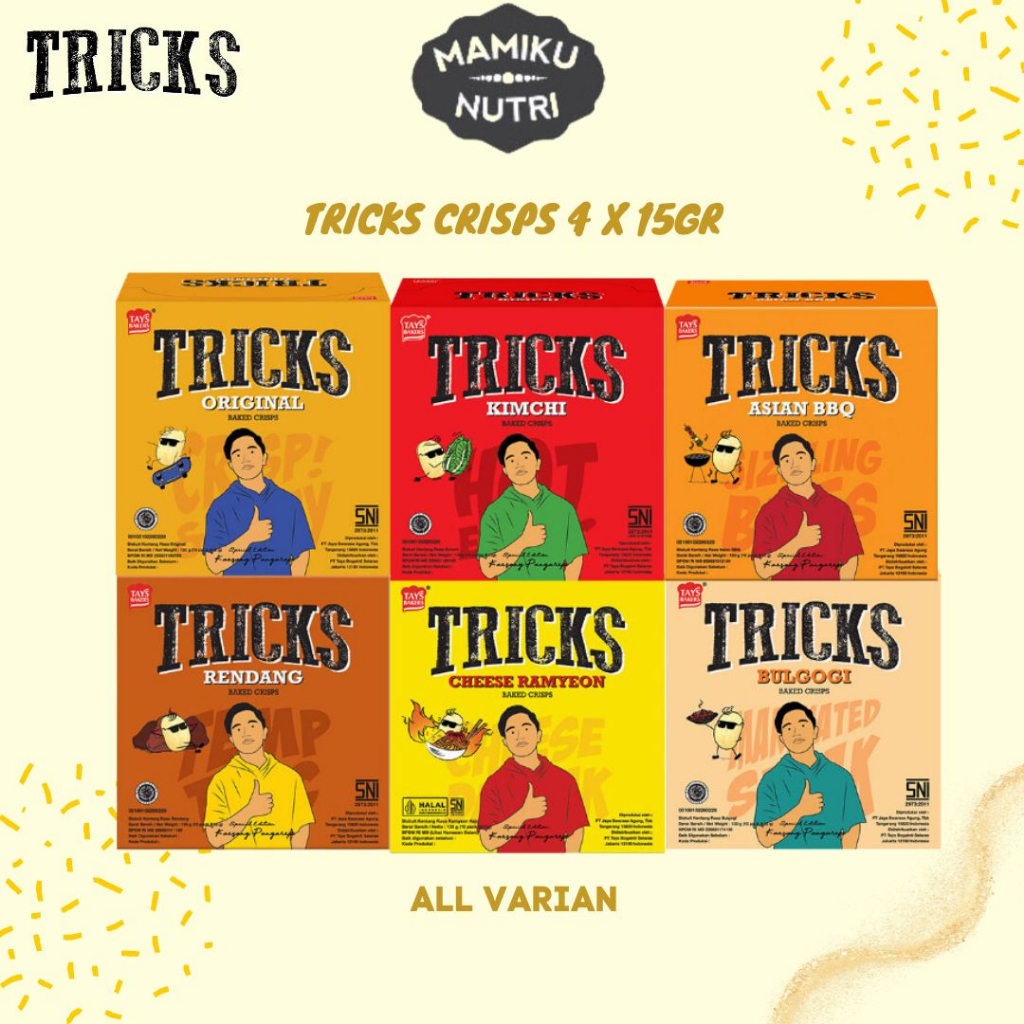 

Tricks Potato Crisps box (4 sachet x 15gr)