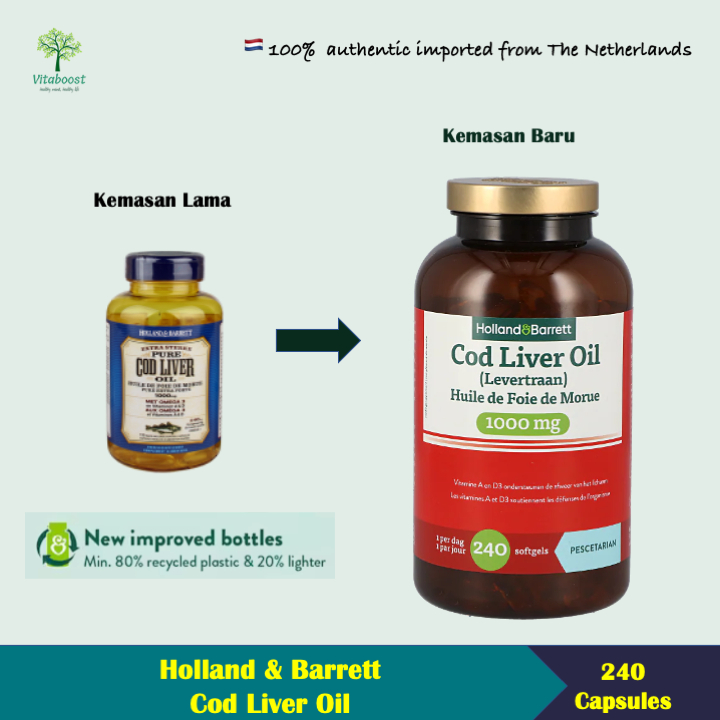 Holland & Barrett Cod Liver Oil Met Vitamine A & D  (240 Softgels)