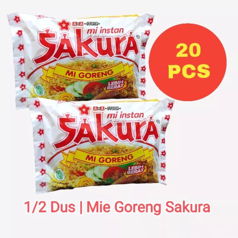 

Mie instan Sakura goreng 60 gr 1/2 Dus isi 20 pcs