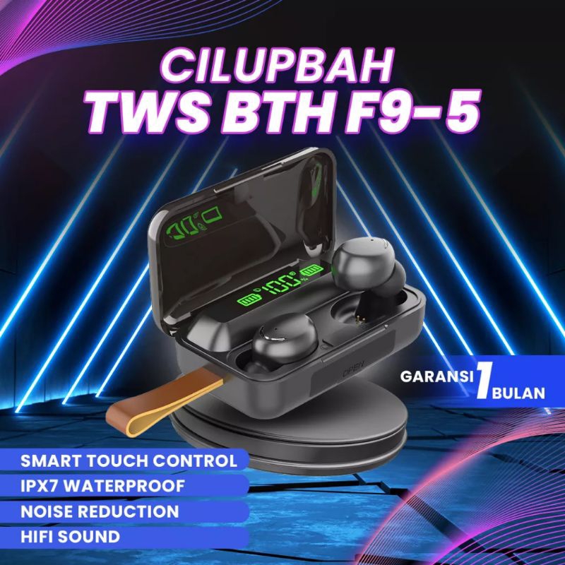 Tws pods headset bluetooth powerbank f9-5 with powerbank