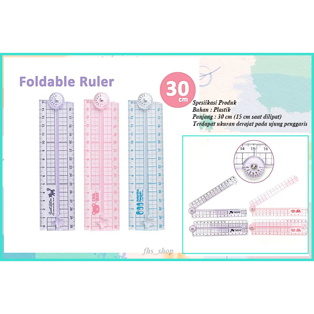

Penggaris Lipat Penggaris Aesthetic Penggaris Tekuk Penggaris Unik Penggaris Lucu Folding Transparant Ruler 30 cm
