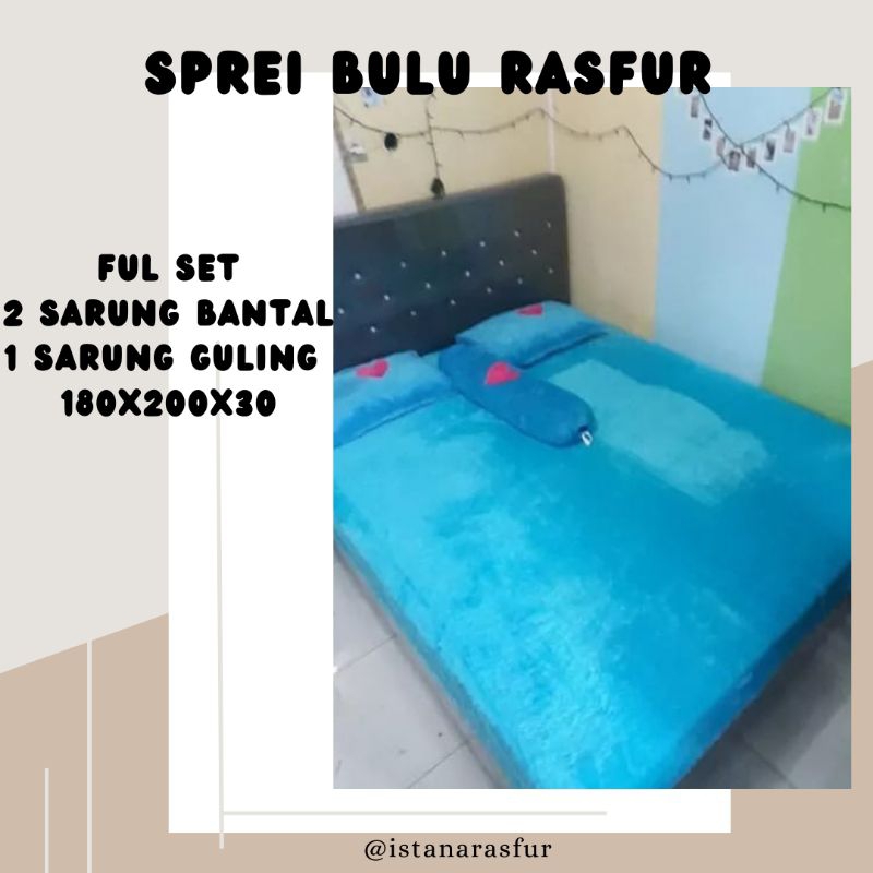 Sprei bulu rasfur / sprei kasur no.1 180x200x30cm