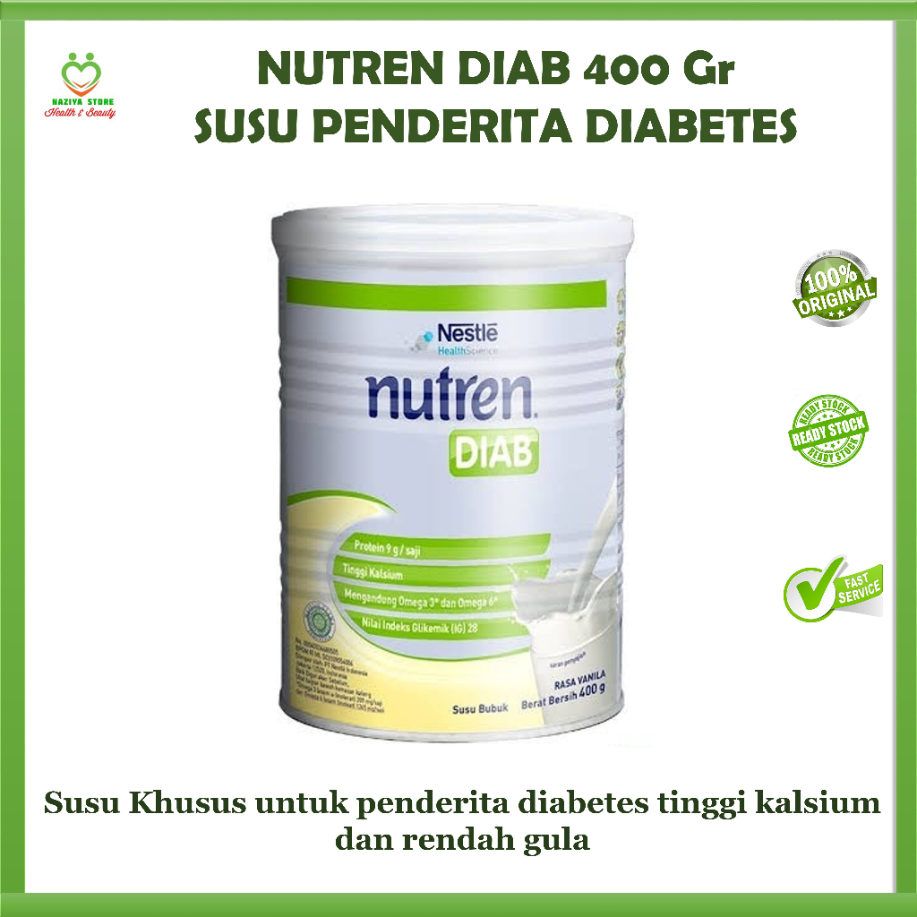 

NUTREN DIAB Susu Penderita Diabetes Vanila Kaleng 400g - Susu Diabetes