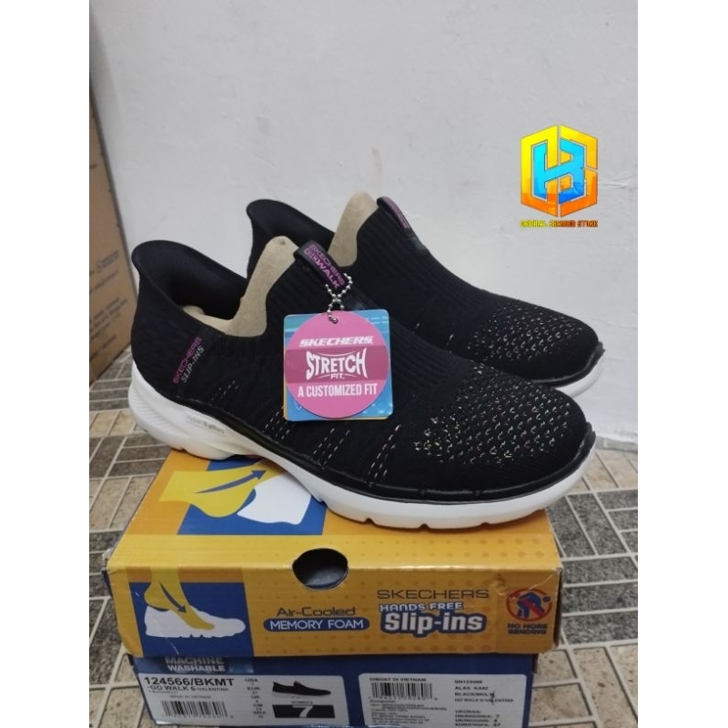 Skechers Gowalk 6 hyper pillars slip ins (124566BKMT)