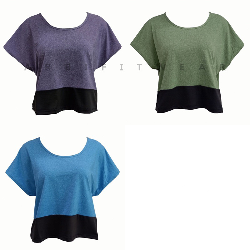 Energized by Pierre Cardin Crop Top | Baju Kaos Atasan Olahraga Wanita Lengan Gym Fitness Yoga